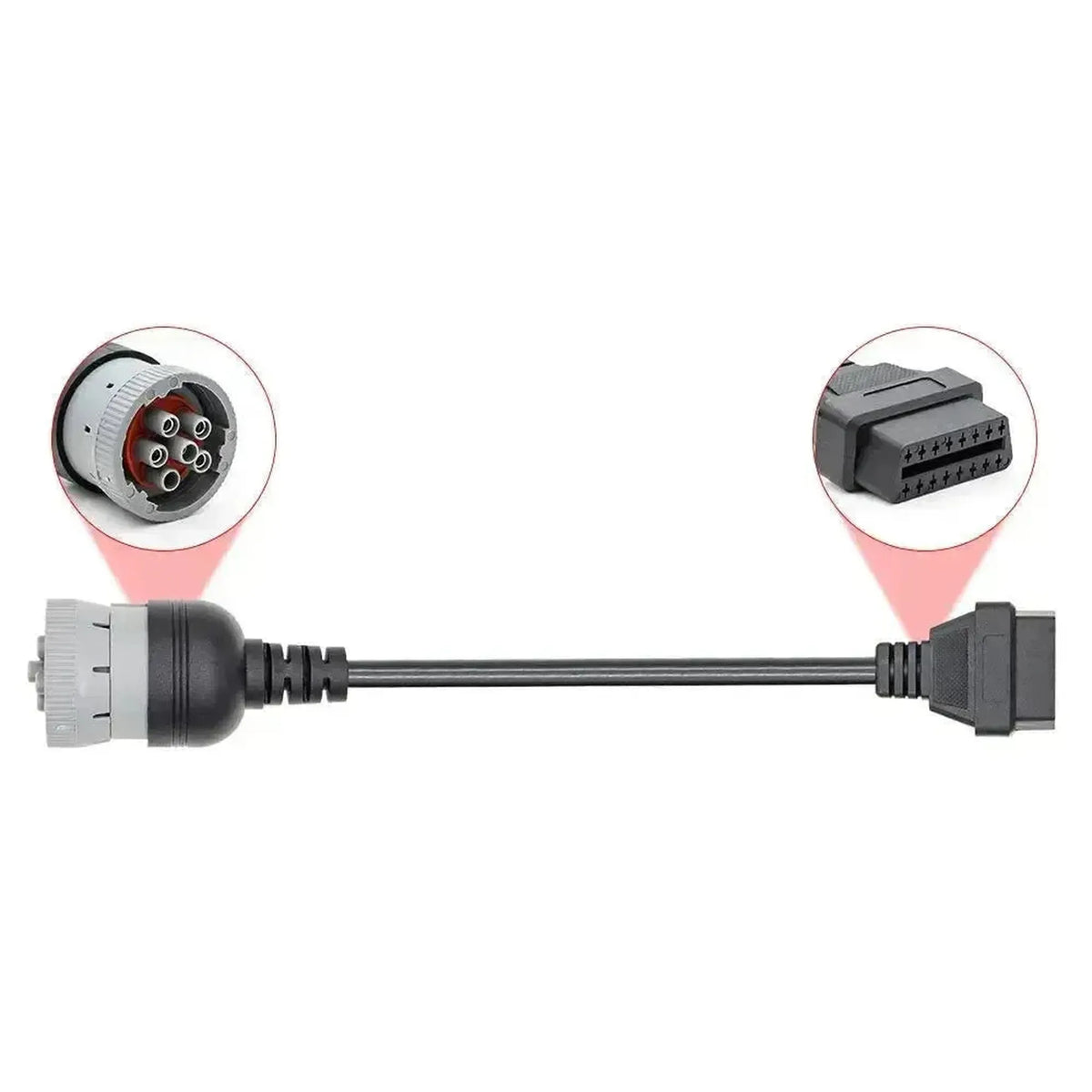 Universell 6-polig J1708 - 16-polig OBD2-adapterkabel | Företags- och arbetsfordon