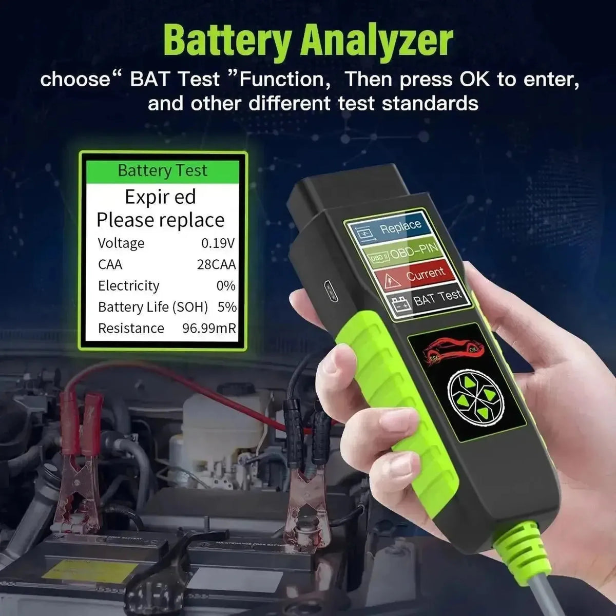 TopDiag BT400 Multifunktionell | Batteritestare