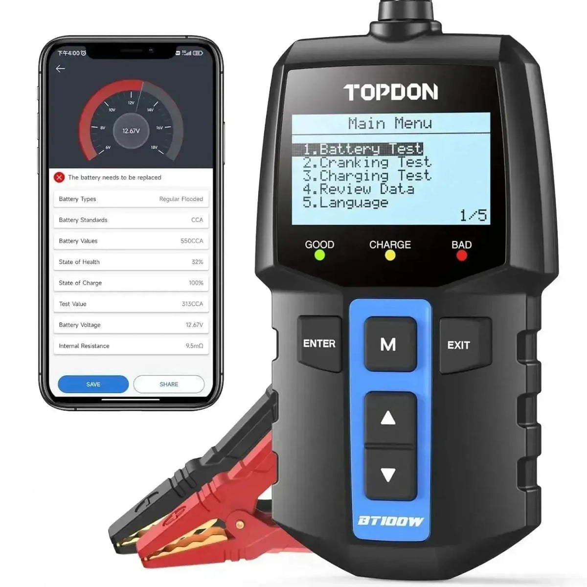 Topdon BT100W | Batteritester