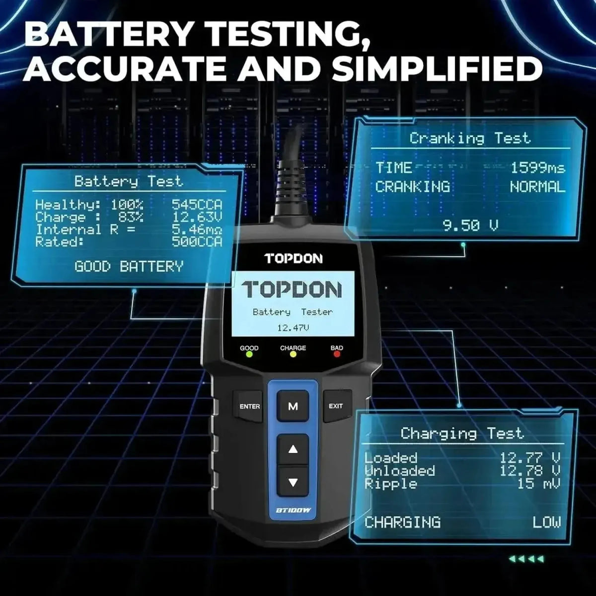 Topdon BT100W | Batteritester