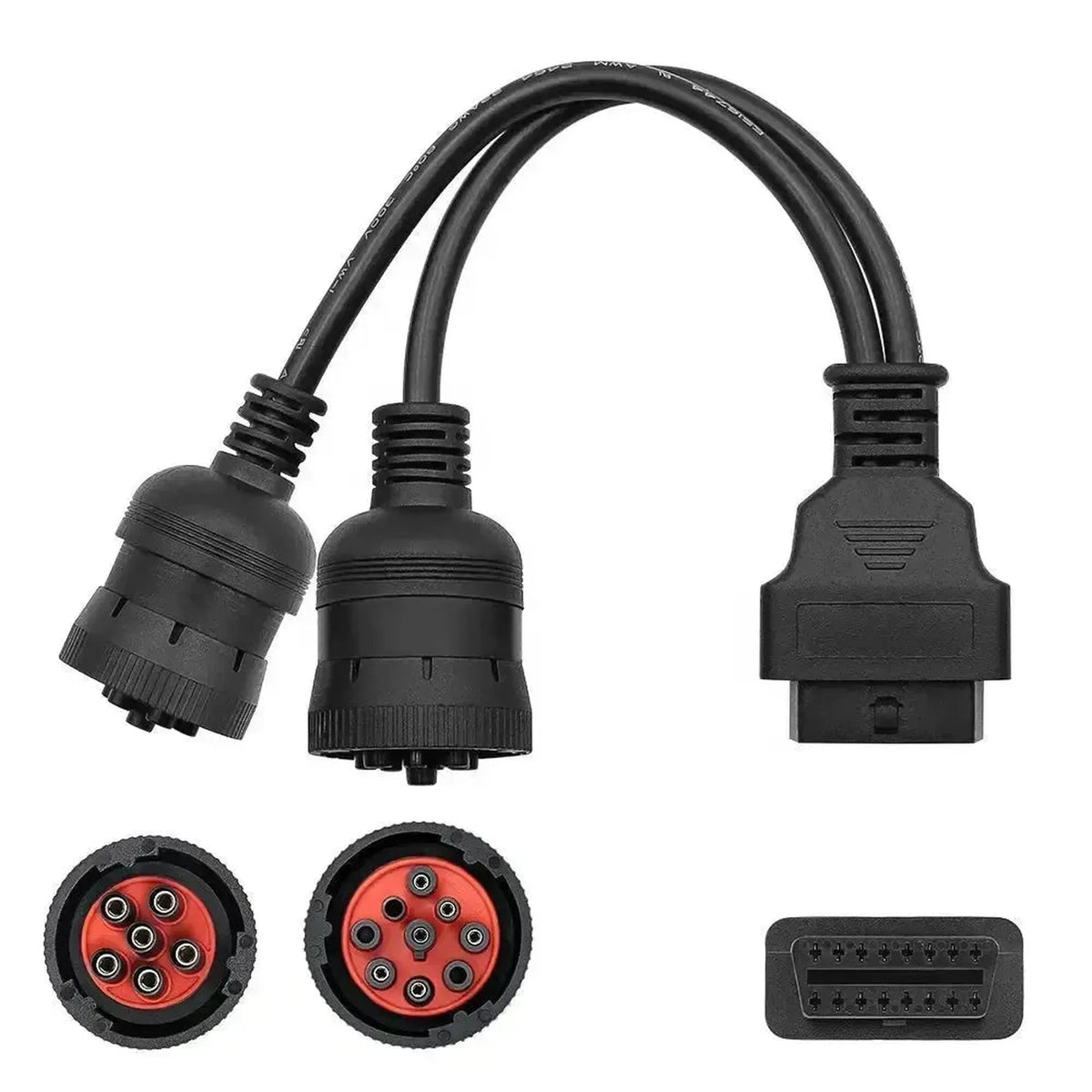 Universell 6+9 J1708+J1939 – 16-kontakts OBD2-adapterkabel | Arbets- och nyttofordon